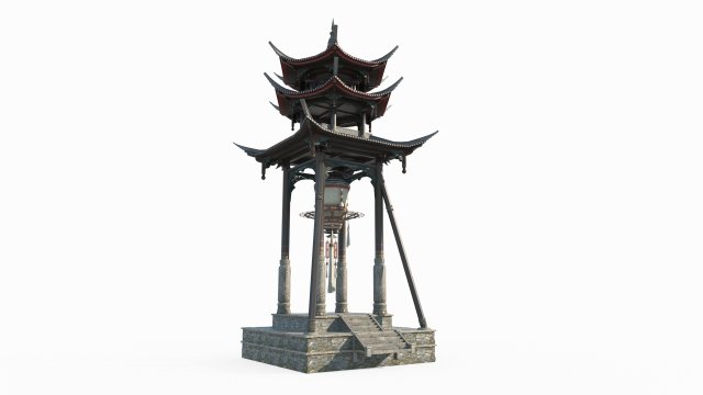 Asian ancient architecture large landscape street lamp Modelo 3D .c4d .max .obj .3ds .fbx .stl .blend 
