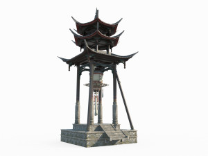 Asian ancient architecture large landscape street lamp 3D Model