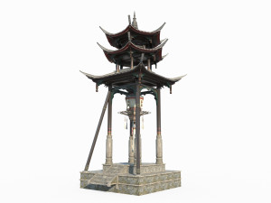 Asian ancient architecture large landscape street lamp Modelo 3D
