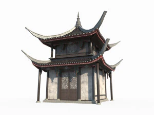 Small attic in ancient Asian architecture 3D Model