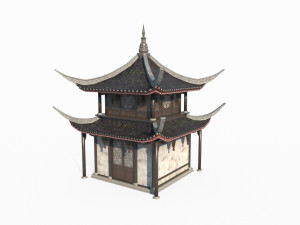 Small attic in ancient Asian architecture 3D 모델