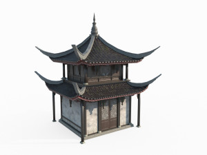 Small attic in ancient Asian architecture 3D 모델