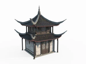 Small attic in ancient Asian architecture 3D Model
