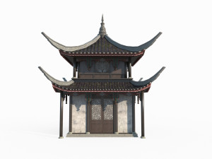 Small attic in ancient Asian architecture 3D 모델