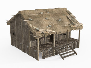 Ancient Asian Thatched Cottage Modelo 3D
