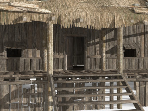 Ancient Asian Thatched Cottage Modelo 3D