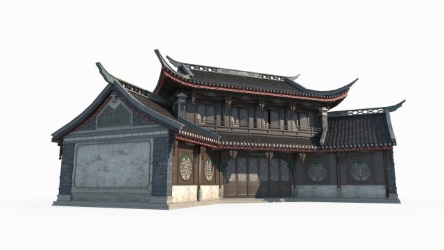 Asian ancient architecture inn 3D-Modell .c4d .max .obj .3ds .fbx .stl .blend 