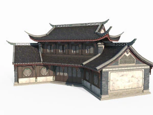 Asian ancient architecture inn 3D Model