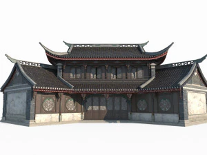 Asian ancient architecture inn 3D Model