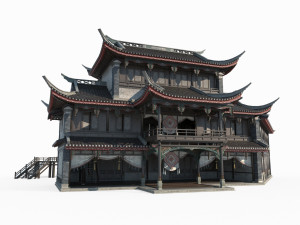 Luxury store of ancient Asian architecture 3D 模型
