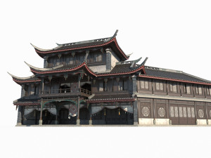 Luxury store of ancient Asian architecture 3D 模型