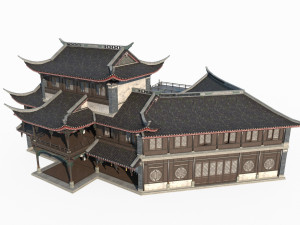 Luxury store of ancient Asian architecture 3D 模型