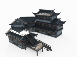 Luxury store of ancient Asian architecture 3D 模型