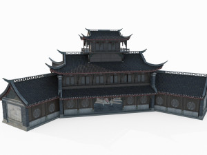 Asian ancient architecture big room shop 3Dモデル