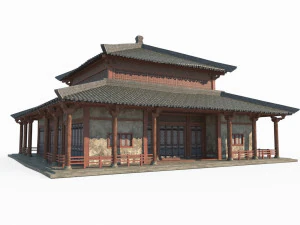 The temple of ancient Asian architecture 3D Model