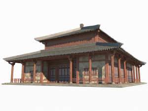 The temple of ancient Asian architecture 3D Model
