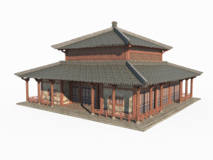 The temple of ancient Asian architecture 3D Model