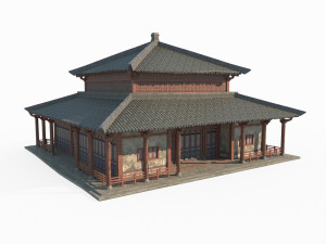 The temple of ancient Asian architecture 3D Model