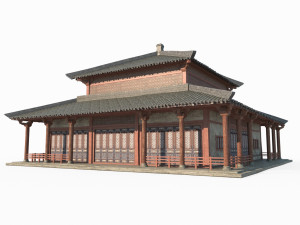 The temple of ancient Asian architecture 3D Model