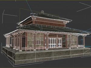 The temple of ancient Asian architecture 3D Model