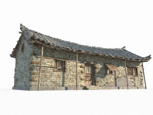 Starożytny budynek wsp&oacute;lnego domu w Azji Wschodniej Model 3D