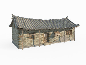 East Asian ancient building common house 3Dモデル