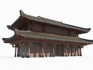East Asian ancient architecture barracks palace 3D Model