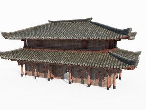 East Asian ancient architecture barracks palace Modèle 3D