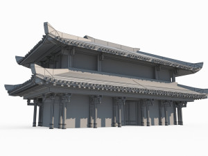 East Asian ancient architecture barracks palace Modèle 3D