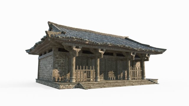 East Asian ancient architecture civilian houses Modello 3D .c4d .max .obj .3ds .fbx .stl .blend 