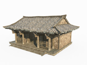 East Asian ancient architecture civilian houses Modello 3D