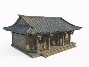 East Asian ancient architecture civilian houses Modello 3D