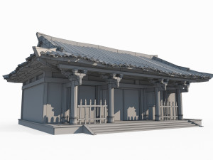 East Asian ancient architecture civilian houses Modello 3D