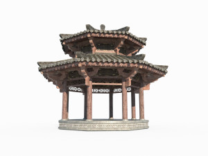 East Asian ancient architectural landscape pavilion Modelo 3D