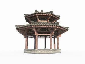 East Asian ancient architectural landscape pavilion 3D Model