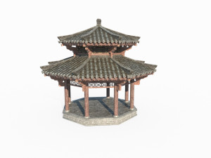East Asian ancient architectural landscape pavilion Modelo 3D