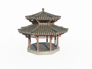 East Asian ancient architectural landscape pavilion 3D Model