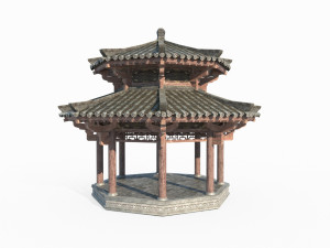 East Asian ancient architectural landscape pavilion Modelo 3D