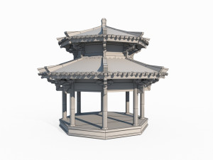 East Asian ancient architectural landscape pavilion Modelo 3D