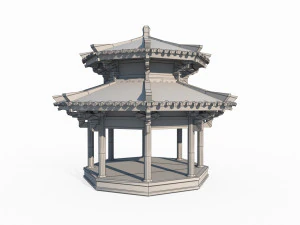 East Asian ancient architectural landscape pavilion 3D Model