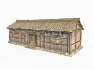 East Asian ancient building brick house Model 3D