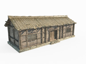 East Asian ancient building brick house Model 3D
