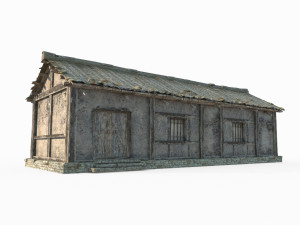 East Asian ancient building brick house Model 3D