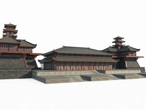 Grandi palazzi imperiali nell&rsquo;antica architettura dell&rsquo;Asia orientale Modello 3D