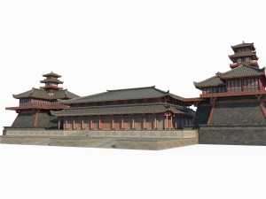 Large Imperial Palaces in Ancient East Asian Architecture Model 3D