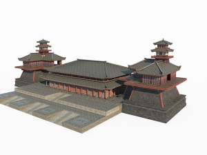 Large Imperial Palaces in Ancient East Asian Architecture Model 3D