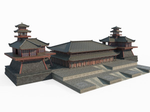 Large Imperial Palaces in Ancient East Asian Architecture Model 3D