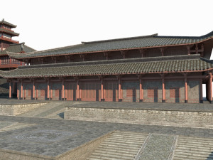 Large Imperial Palaces in Ancient East Asian Architecture Model 3D