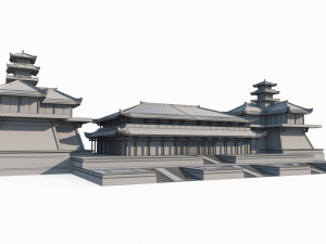 Large Imperial Palaces in Ancient East Asian Architecture Model 3D