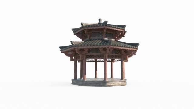 East Asian ancient architectural landscape pavilion Model 3D .c4d .max .obj .3ds .fbx .stl .blend 